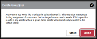 Delete Group - Delete Group Window